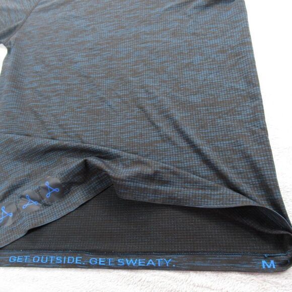 Lululeon Get Sweaty Shirt Womens Medium Blue Black Short Sleeve‎ Get Outside - Picture 7 of 11